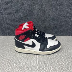 Nike Air Jordan 1 Mid White Black Gym Red Sail Panda Shoes Women’s 6 BQ6472-061